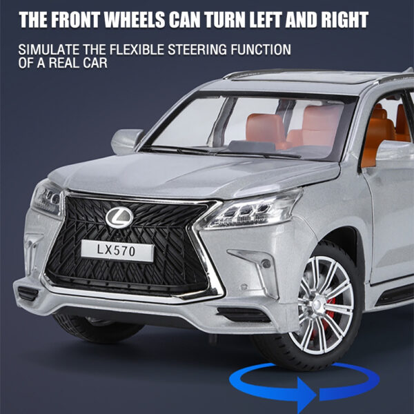 KLT 1 : 24 Lexus LX570 Metal Alloy Toys Car Modelo De Carro De Liga Metálica Veículo Diecast Para - Imagem 6