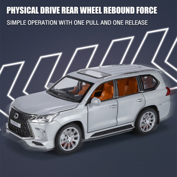 KLT 1 : 24 Lexus LX570 Metal Alloy Toys Car Modelo De Carro De Liga Metálica Veículo Diecast Para - Imagem 3