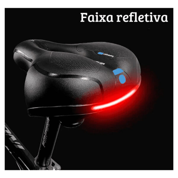 Banco Selim 2 Molas Mega Soft Vazado Confortável Largo Com Refletor Elastomero - Image 3