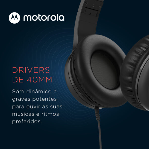 Fone de Ouvido com fio Original Motorola Moto XT 120, Som HD e Microfone, Dobravel, Compacto - Preto - Image 3