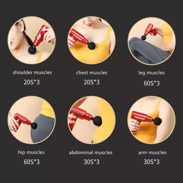 Pistola de Massagem Elétrica - Massageador de Tecidos Profundos - Imagem 4